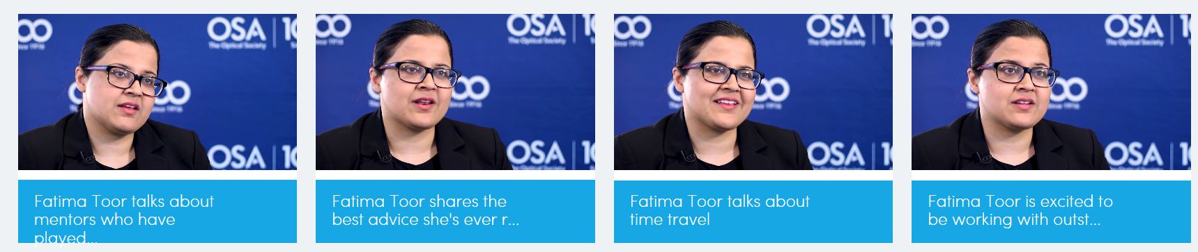 Images from Prof. Toor's OSA interview