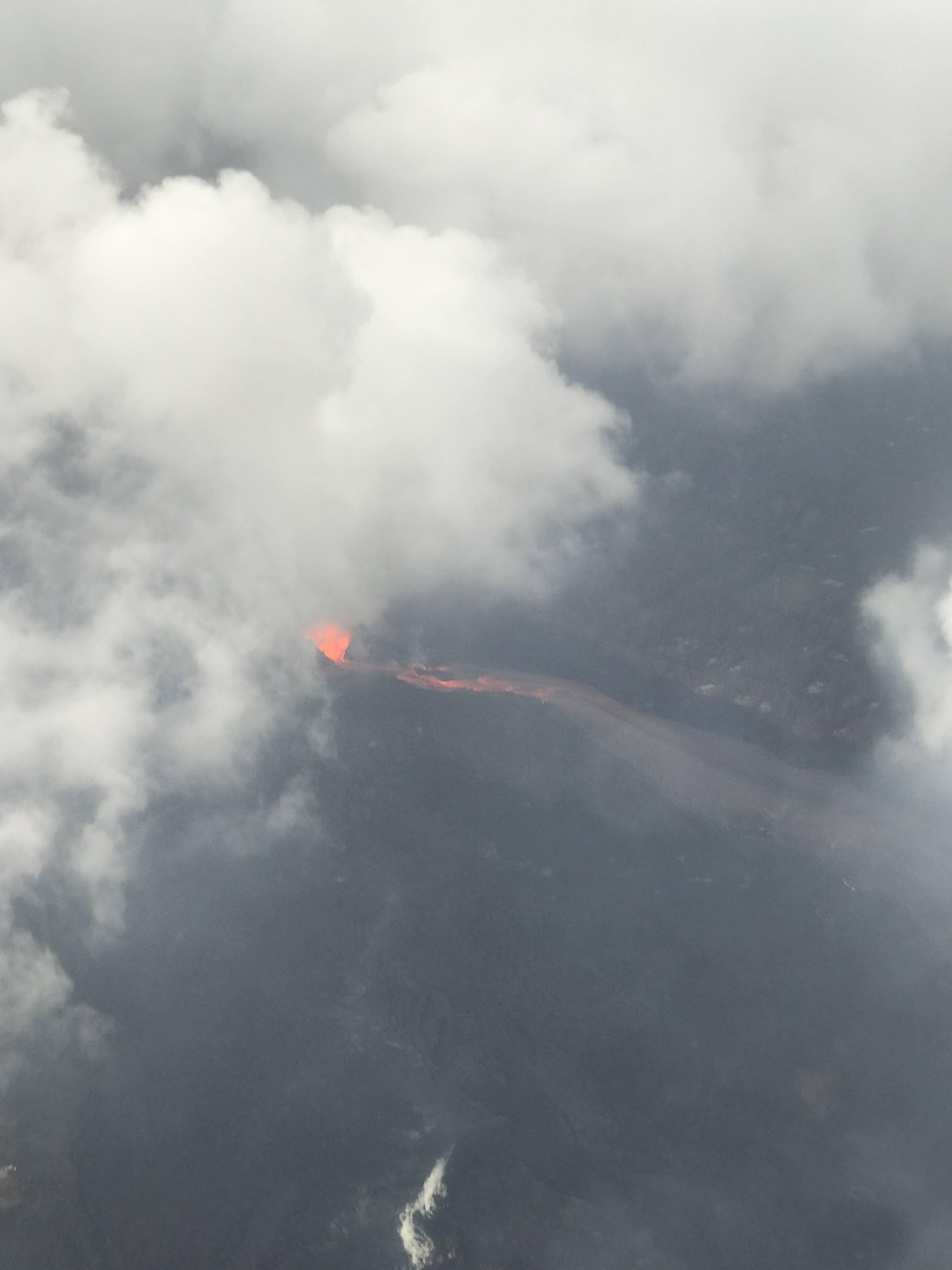 Aerial photo of volcano