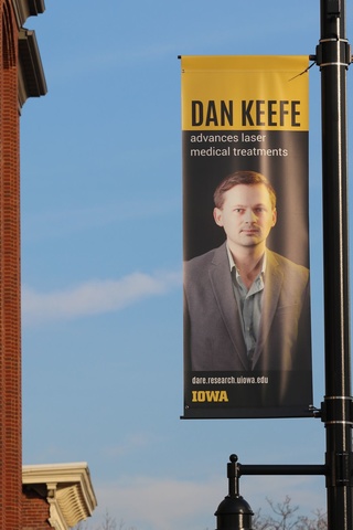 Photo of banner honoring Dan Keefe