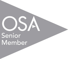 Triangle with words "OSA Senior Member"